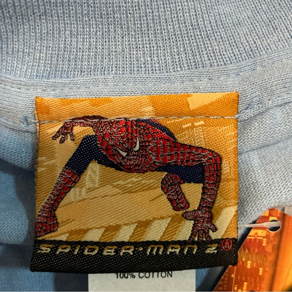 Vtg Y2K 2004 Spider-Man 2 Official Movie Promo TShirt Marvel Blue Mens XL RARE - Picture 5 of 10